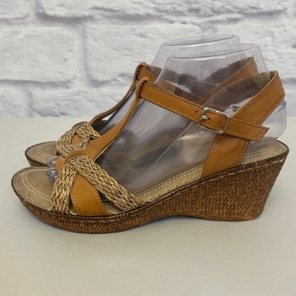 Patrizia 8 Spring Step Malorie Camel Wedge Women’s Tan Sandals Comfort Shoes - Picture 12 of 13